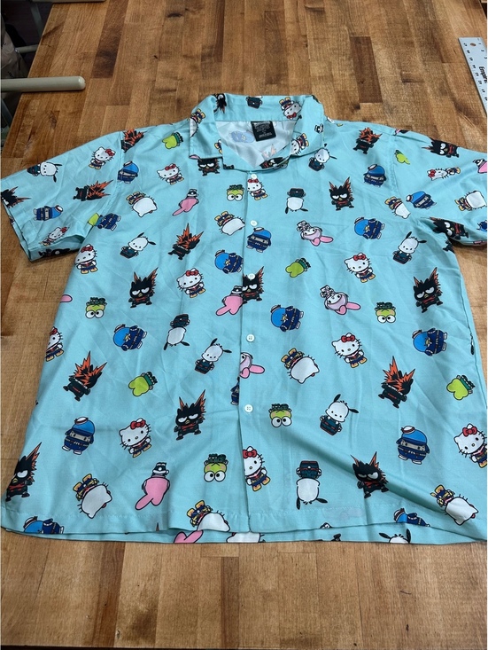 Other - My Hero Academia x Hello Kitty & Friends Blue Button-Up Shirt XL Polyester